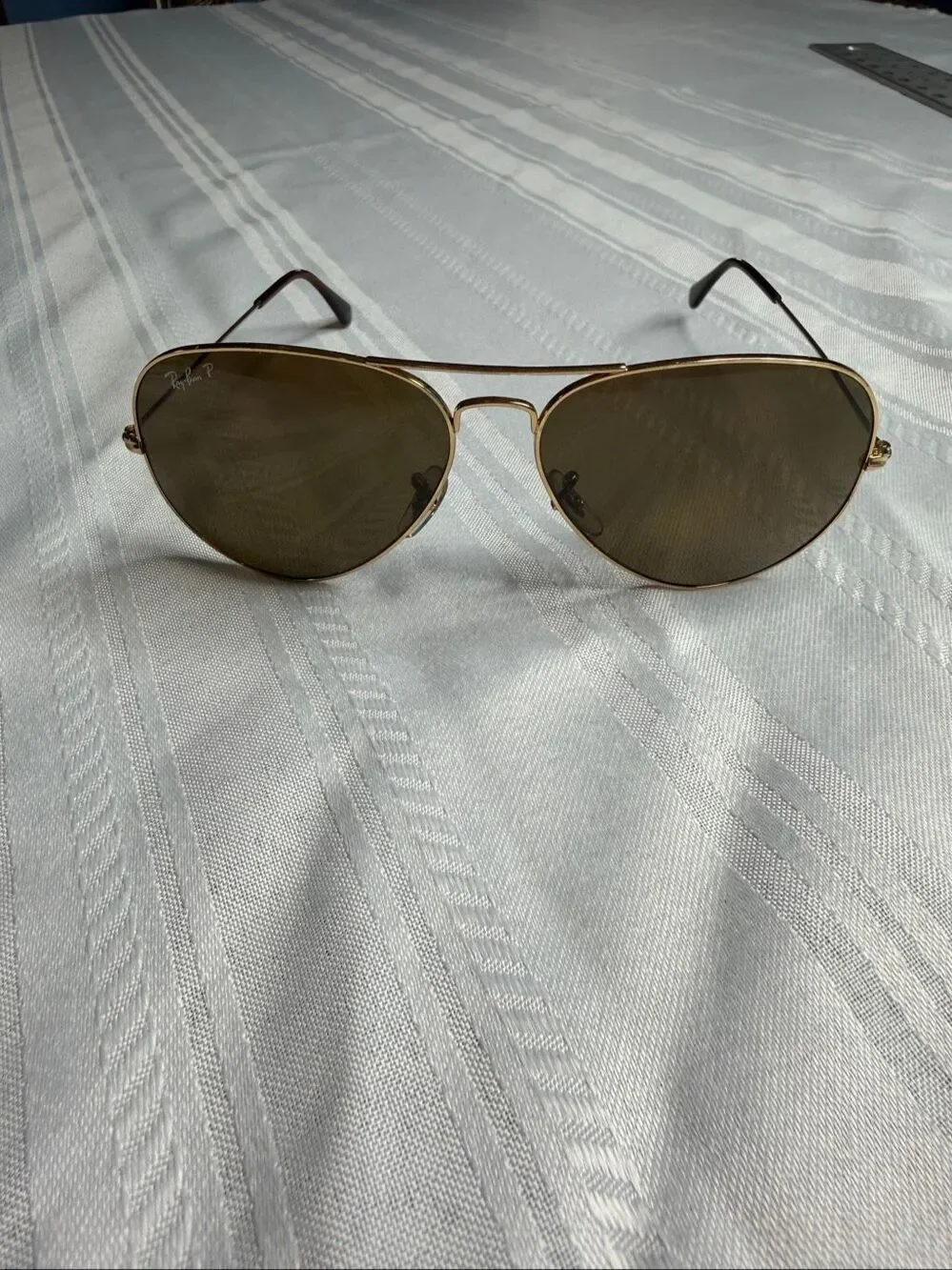 Ray-Ban Aviator Gold Tone Brown Lens Polarized Sunglasses